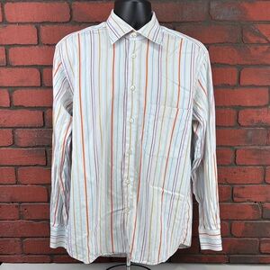 Riscatto Men's Striped Dress‎ Shirt Size Large Made in Italy